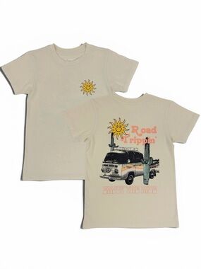 Kids 'Road Trippin'' Sun & Van Graphic Tee - Cream